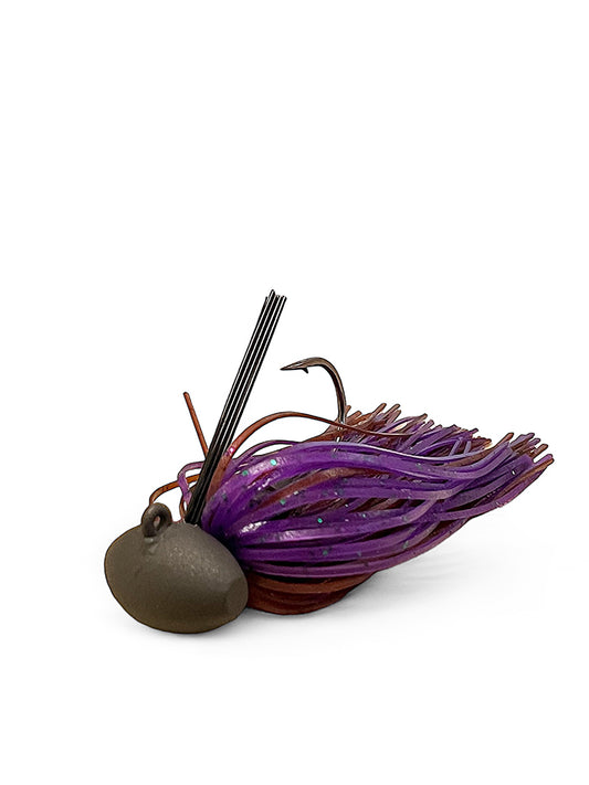 Tug Life Tungsten finesse football jig/ Dark green pumpkin/purple