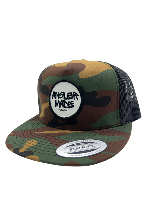 Angler made camo flat bill SnapBack